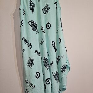 Aqua Patterned Women's Skirt